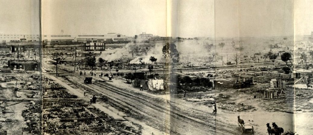Panorama of the ruined area of Tulsa