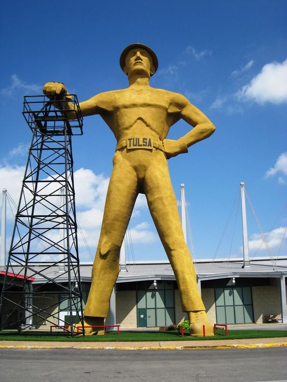 The Golden Driller statue at Tulsa, Oklahoma